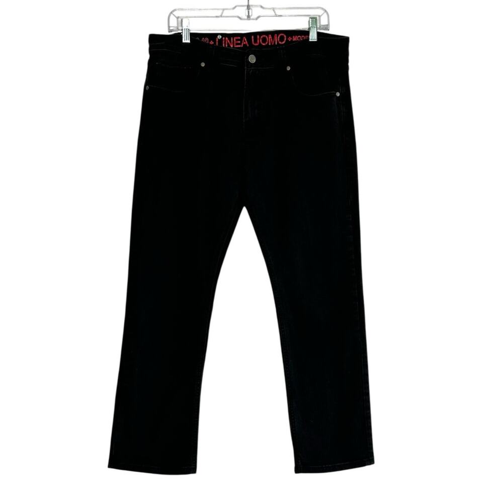 Linea Uomo black straight legs jeans 36